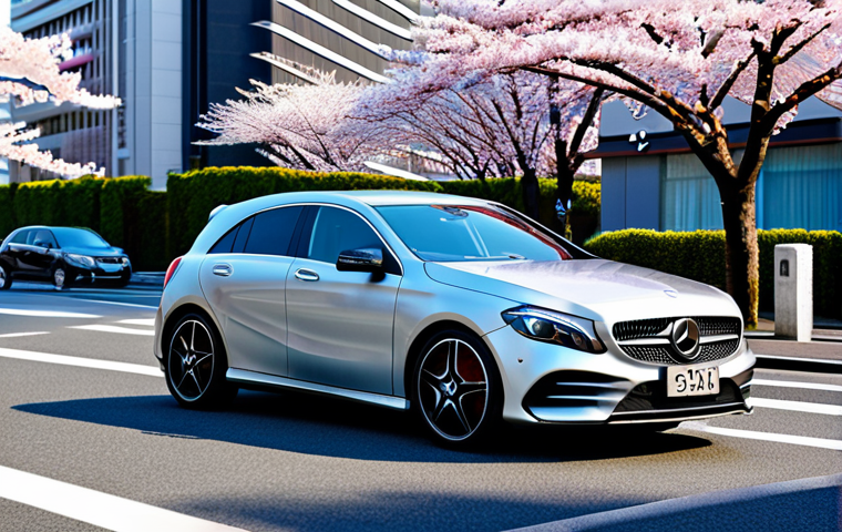 Stylish City Commute**

"A sleek Mercedes-Benz A-Class Hatchback in a vibrant Tokyo street. Cherry blossoms are subtly visible in the background. The car is fully clothed, professional. Safe for work, appropriate content, perfect anatomy, natural proportions, high-quality rendering, daytime, modern architecture in the background, family-friendly."

**
