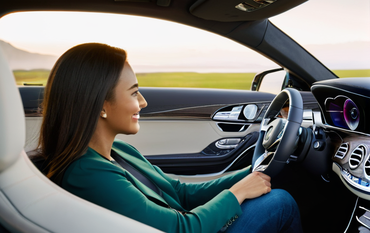 벤츠 S클래스의 최신 안전 기술 - **Prompt 1: "Serene Sanctuary in Motion"**
    A luxurious, modern interior shot of the latest Merce...