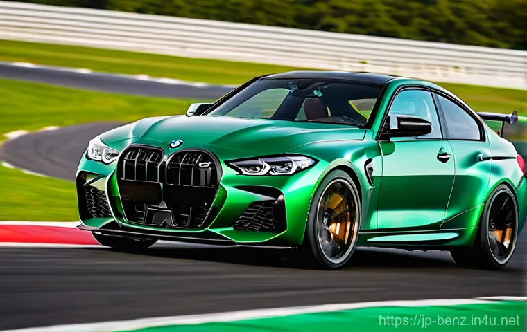 벤츠 AMG C63과 BMW M3 비교 - **Prompt:** A sleek, modern Mercedes-AMG C63 S E PERFORMANCE in a dark, metallic grey color, dynamic...